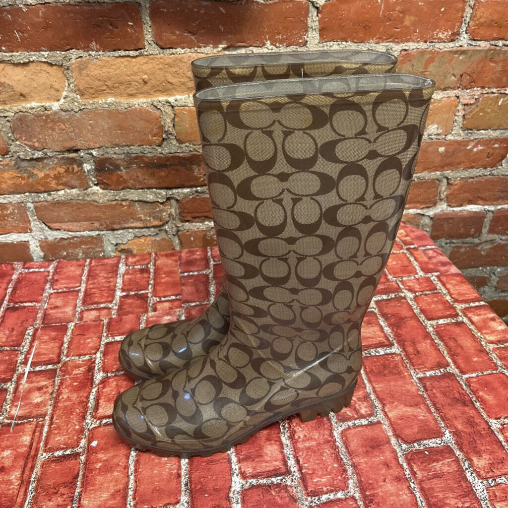 Coach Rain Boots Brown Size 8L