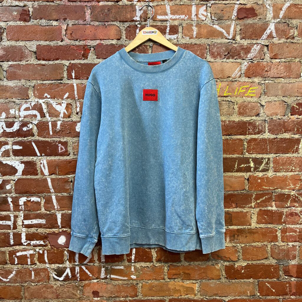 Hugo Boss Stone Wash Crewneck Blue Size Small