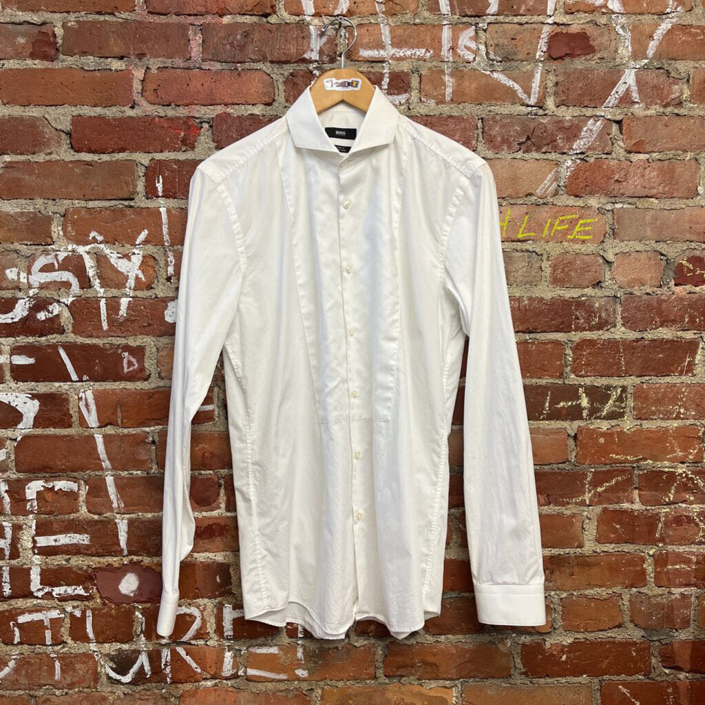 Hugo Boss Tuxedo Shirt White Size Medium Mens