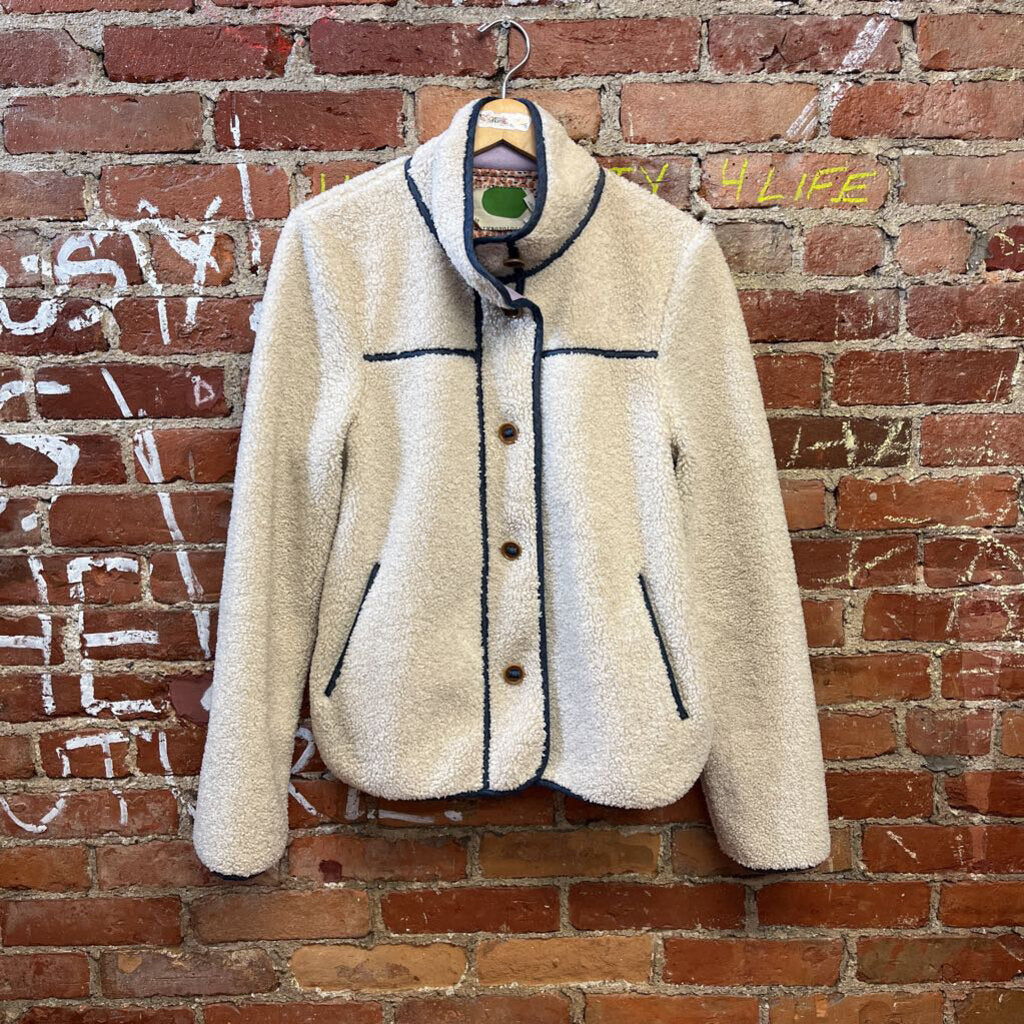 Anthropologie Sherpa Jacket Beige Size M Ladies