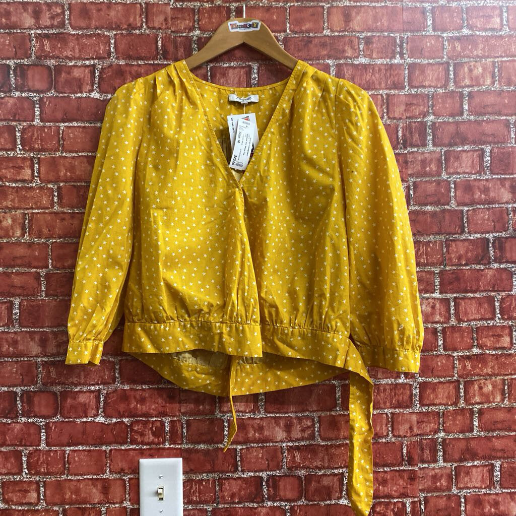 Madewell Star Blouse Top Yellow Size M