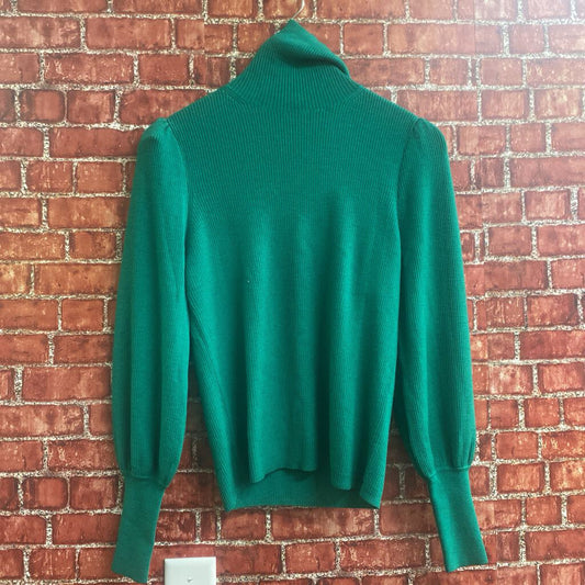 J Crew balloon Sleeve Knit Top green size S