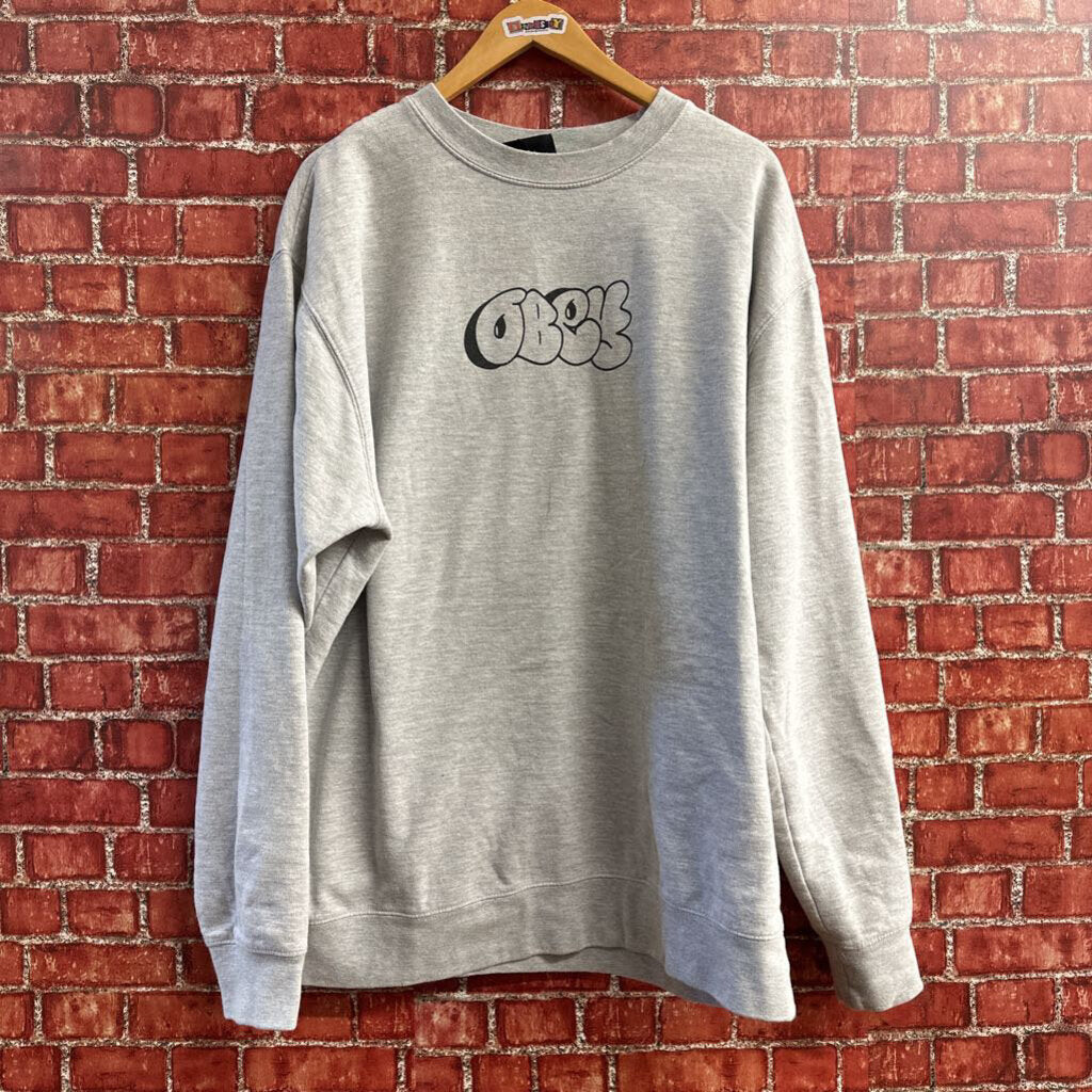 Obey Crew Graffiti Logo Grey Size 2XL Mens