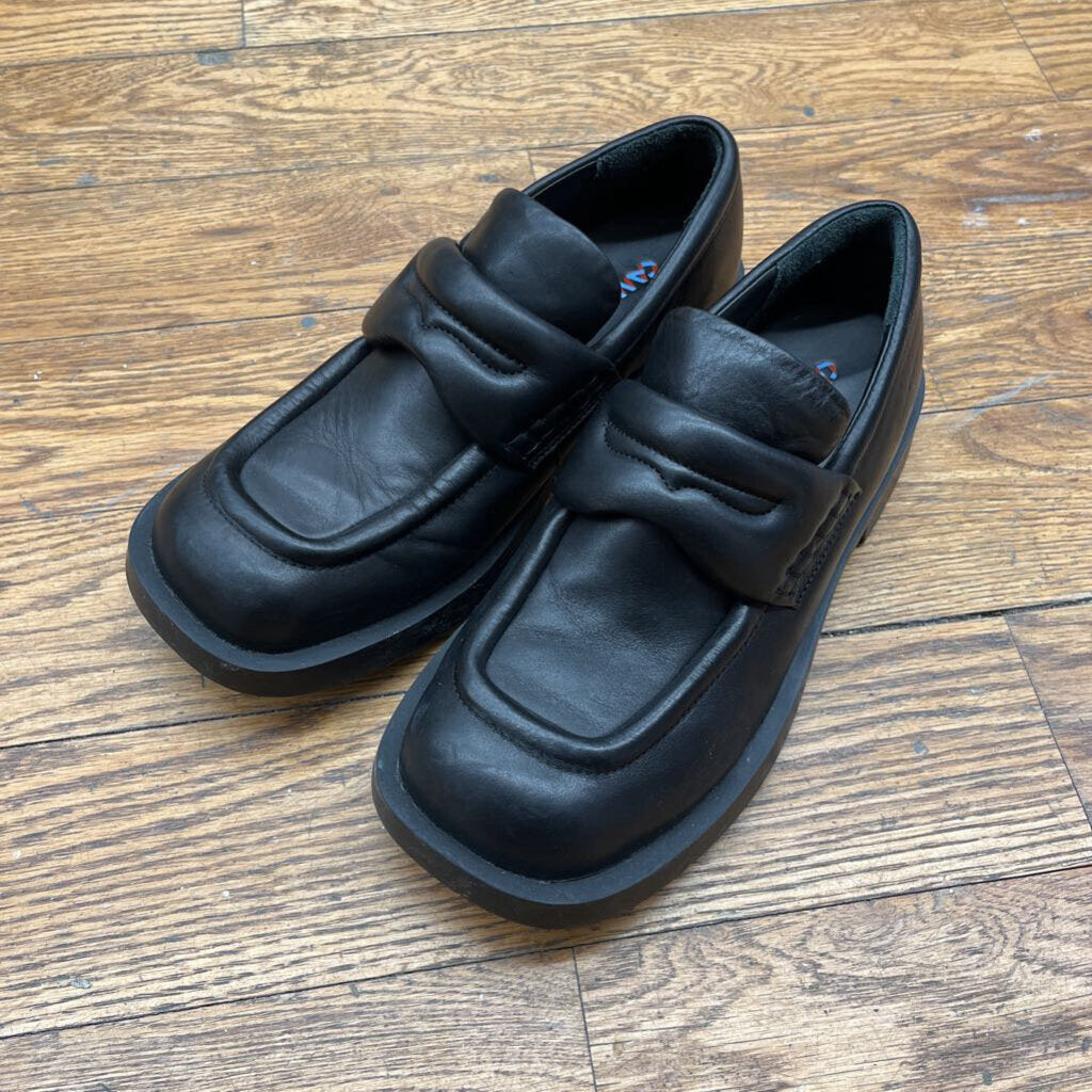 CamperLab Black Leather Puffer Loafers Size 10M