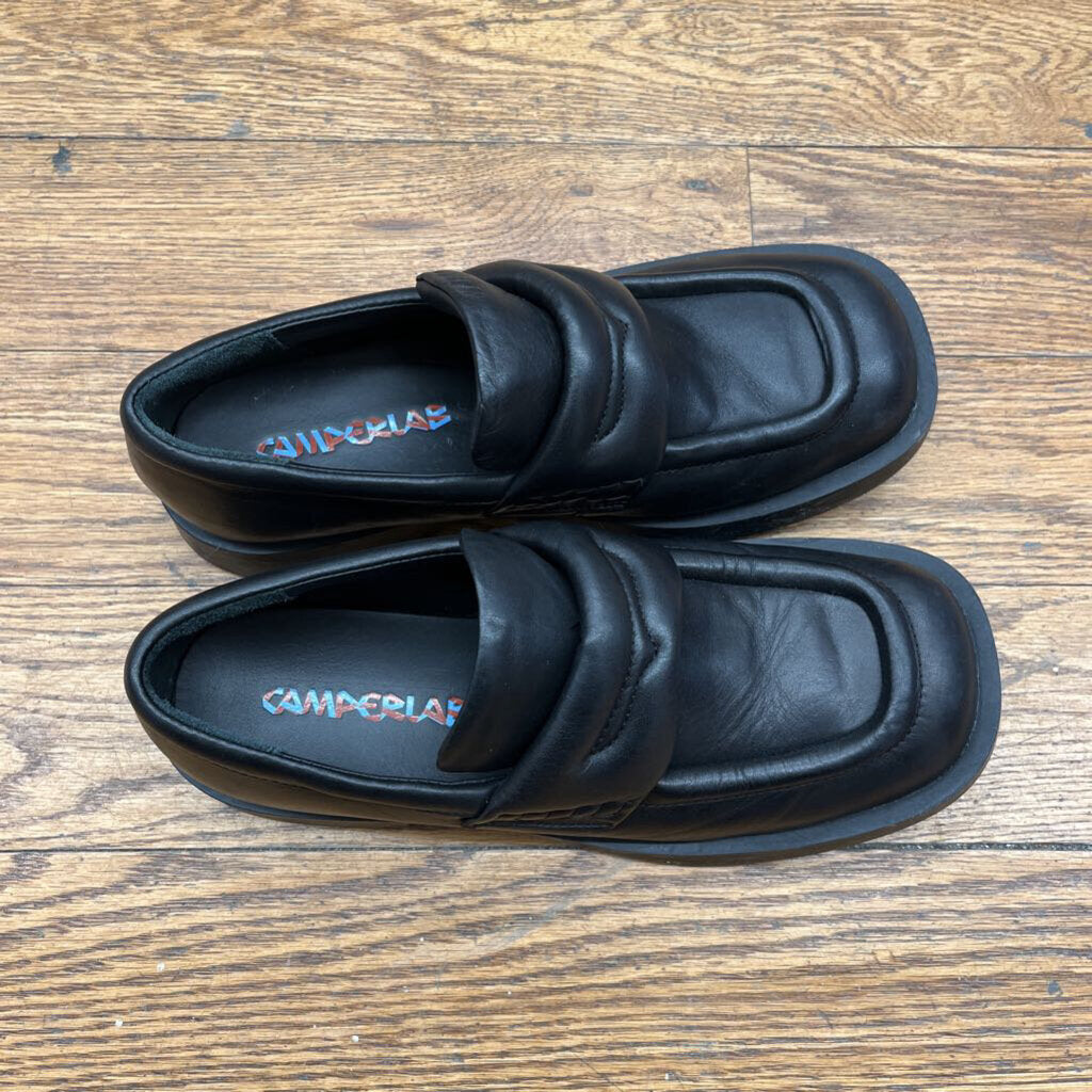 CamperLab Black Leather Puffer Loafers Size 10M