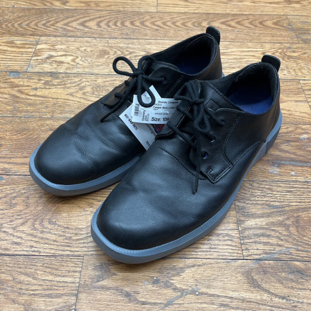 Camper Black Leather Derby Shoes Size 10M