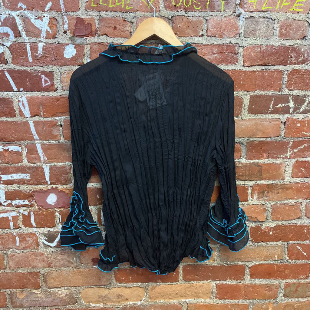 NWT Jaipur Ruffle Top Black Size XL