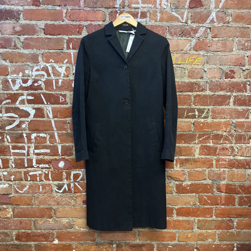 Vintage Barneys NY Black Trench Coat Size 10 Ladies