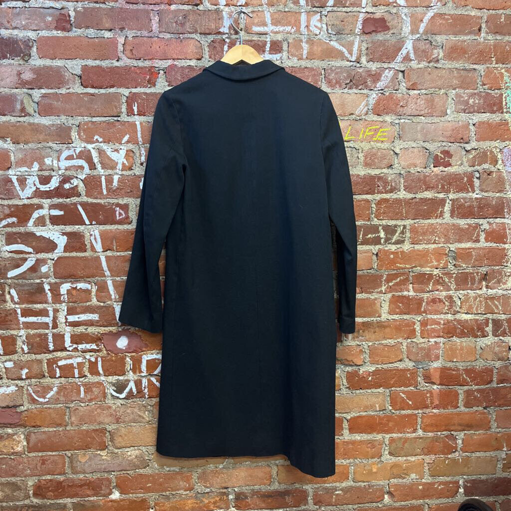 Vintage Barneys NY Black Trench Coat Size 10 Ladies