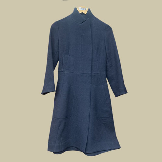 Marni Wool Midi Coat Navy Blue Size 40 Ladies