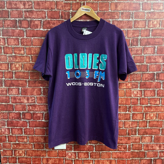 Vintage Tee Oldies 103FM Purple Size Large Mens