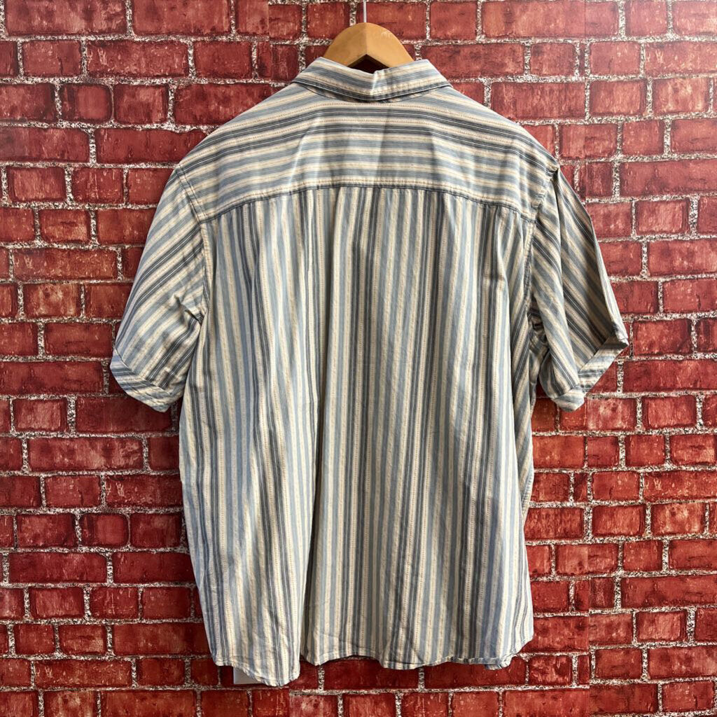 DKNY Striped Short Sleeve Button Up Size XL Mens