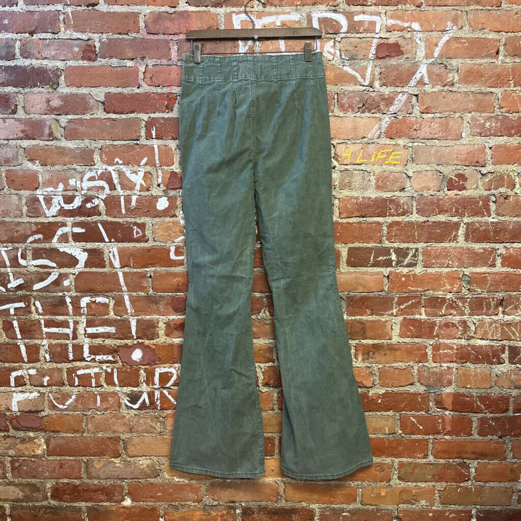 Free People Corduroy Flare Pants Green Size 29 Ladies