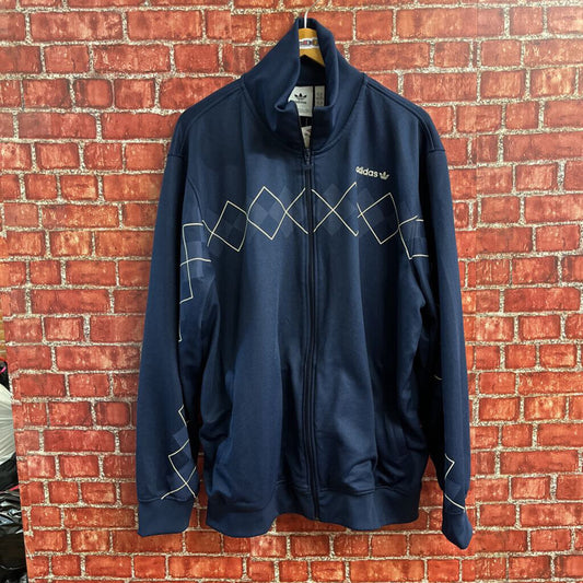 Adidas Argyle Sleeve Track Jacket Blue Size 2XL