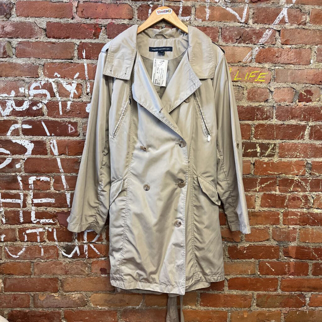 French Connection Trench Coat Grey Size 1X Ladies