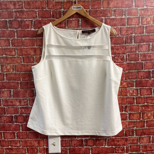 H- White Ladies Tank Top Size 1X