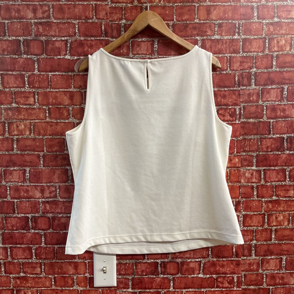 H- White Ladies Tank Top Size 1X