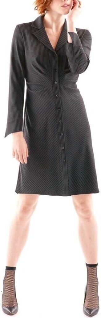 Finley Pinstripe Midi Dress Black Size Small