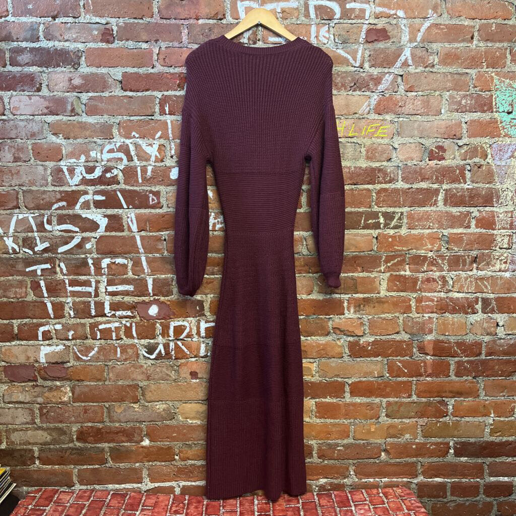 Staud Ribbed Knit Maxi Dress Red Size Small