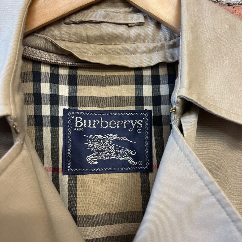 Vintage Burberry Trench Coat Brown Size 8 Ladies