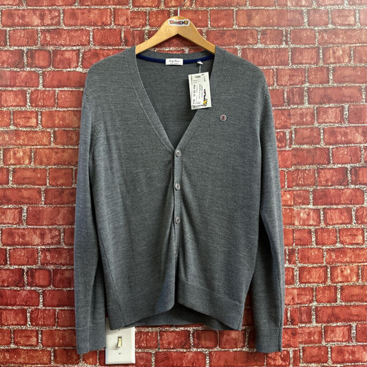 Serge Blanco Grey Cardigan Sweater Men’s Size S