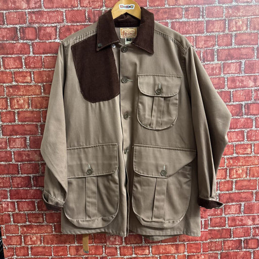 Vintage 60s Allen Sportswear Hunting Chore Coat Cord Collar Brown Men’s Size M