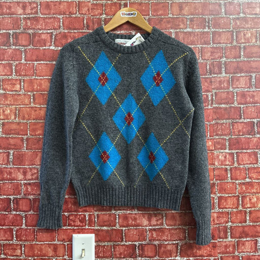 McGregor Vintage Argyle Sweater Grey Size M