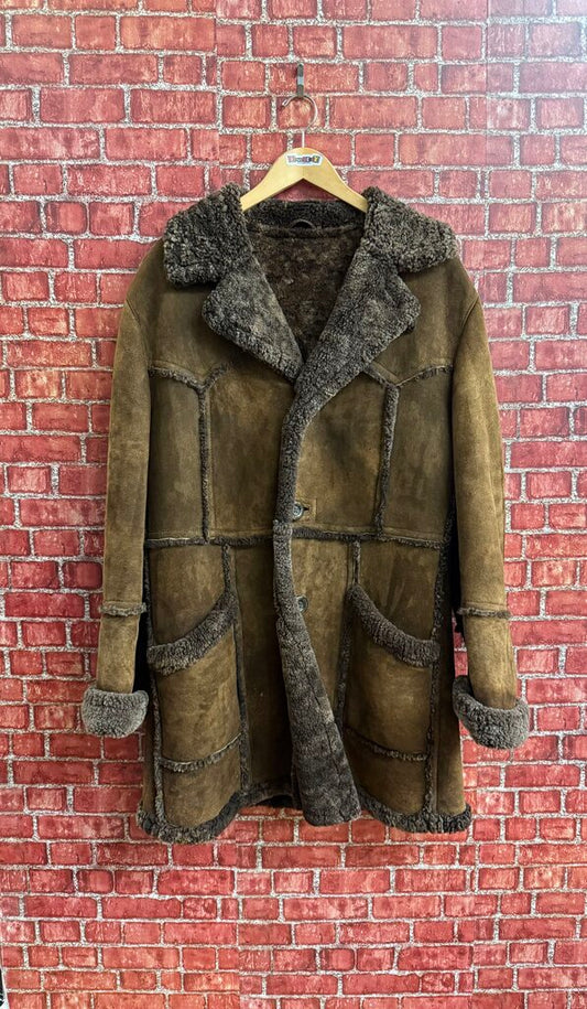 Dolce & Gabbana Brown Shearling Coat Men’s Size 42 (L)