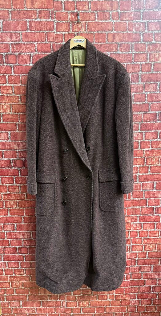 Joseph Abboud Brown Wool Overcoat Size XL