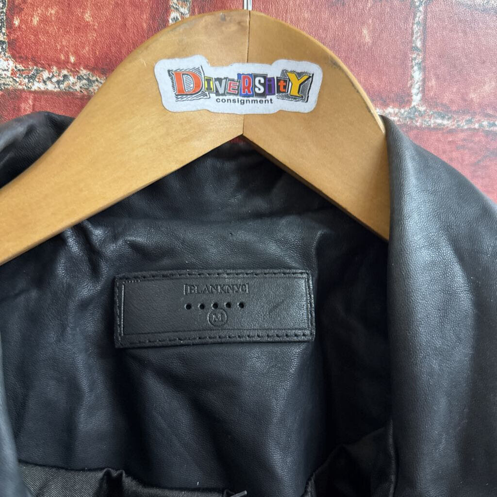 BLANK NYC Black Leather Jacket Ladies Size M