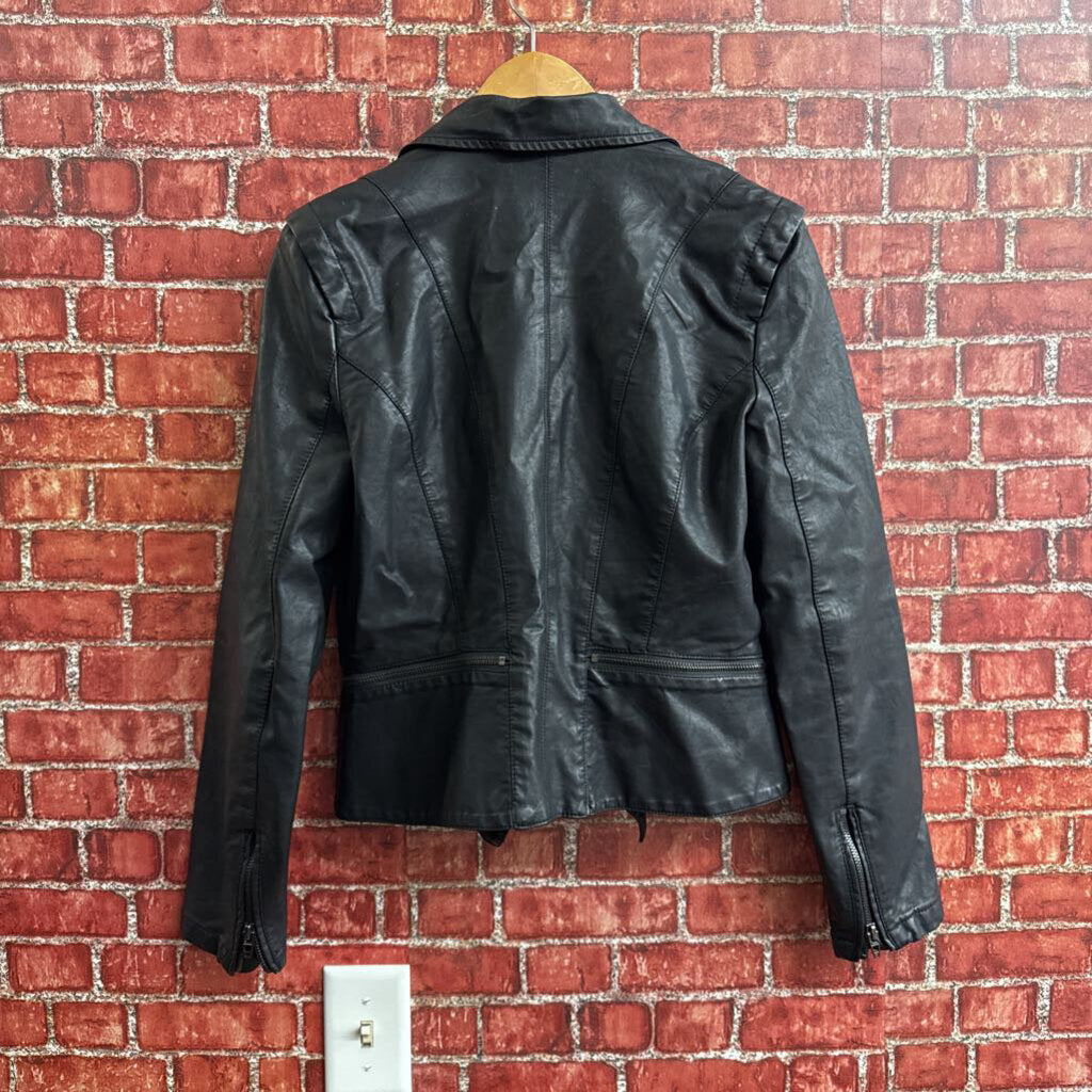 BLANK NYC Black Leather Jacket Ladies Size M