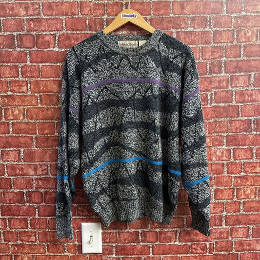 Michael Gerald Vintage Abstract Sweater Grey Men’s Size (L)