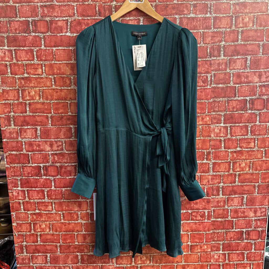 Banana Republic Emerald Green LS Mini Dress Ladies Size 4