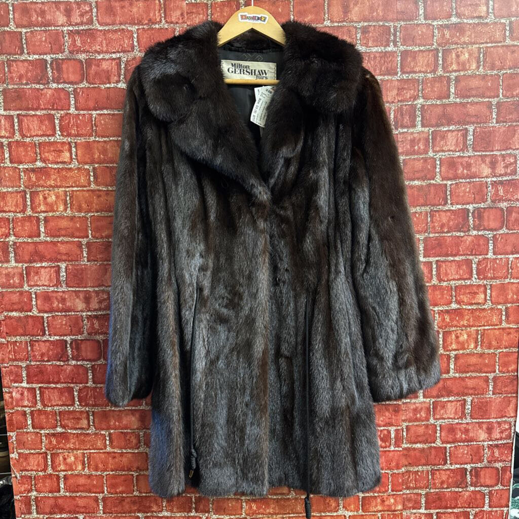 Milton Gershaw Custom Brown Mink Coat Ladies Size S
