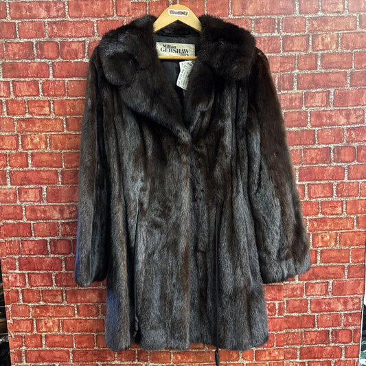 Milton Gershaw Custom Brown Mink Coat Ladies Size S