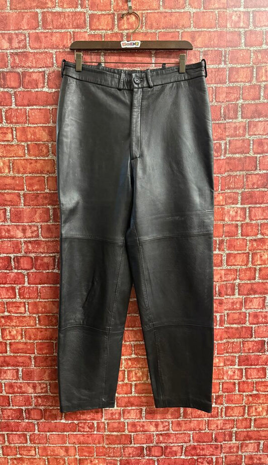 Ivano Biagi Black Leather Pants Men’s Size 31