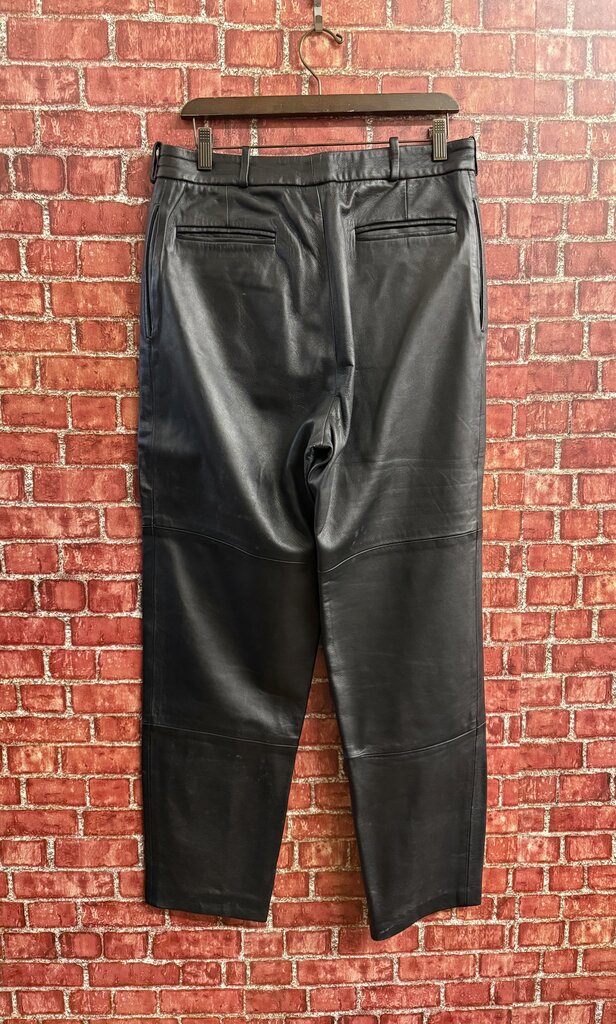 Ivano Biagi Black Leather Pants Men’s Size 31