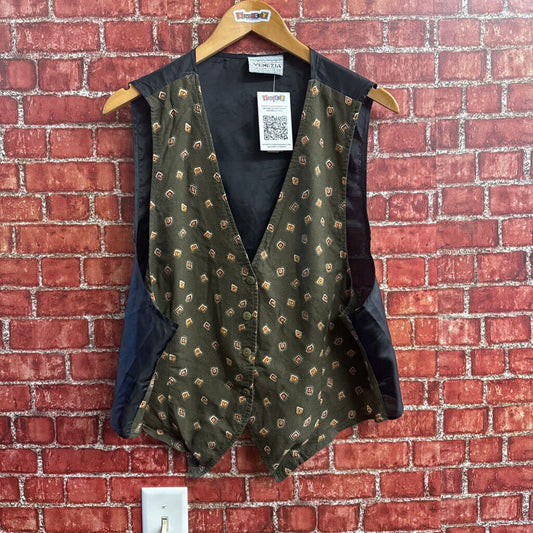 Venezia Green Abstract Pattern Vest Ladies Size XL