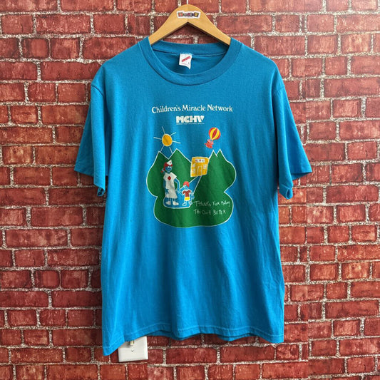 Vintage 90s Childrens Miracle network tee Blue Size Size L