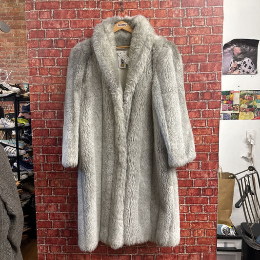 Vintage 70s G Caserotti faux fur Coat Grey Size D6