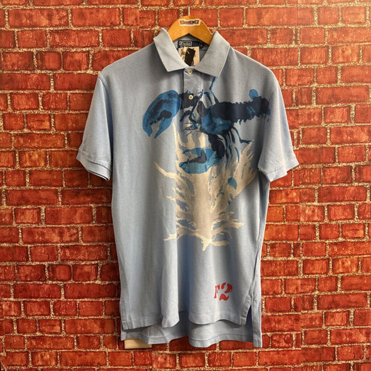 Polo RL Blue Lobster Print Polo Shirt Men’s Size M