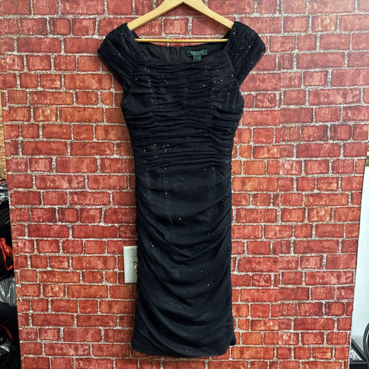Lauren RL Black Sequin Mini Dress Size 6