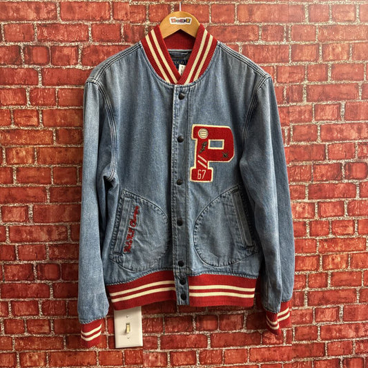 Polo Ralph Lauren Denim Varsity Jacket Men’s Size M