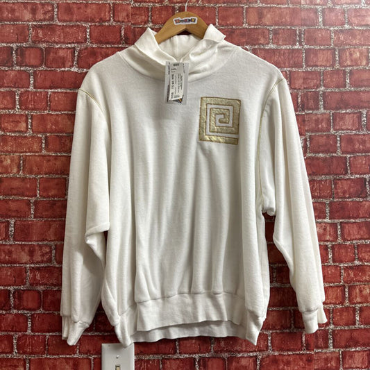 Vintage Lucie Ann White Terry Cloth Crewneck Ladies Size L