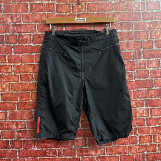Prada Vintage Biker Shorts Black Swishy Size 30