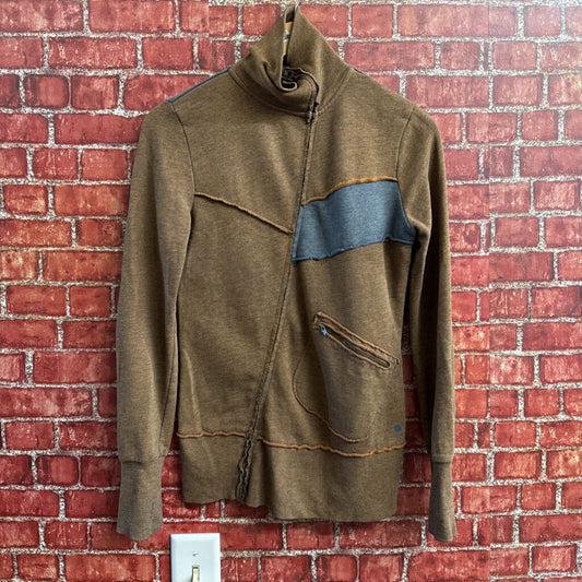 Brooklyn Industries Brown Patchwork Full Zip Cardigan Men’s Size S