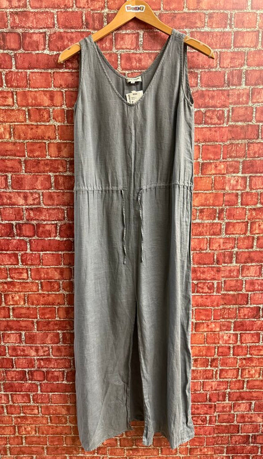 Vintage Giorgio Armani Grey Linen Maxi Dress Size 10