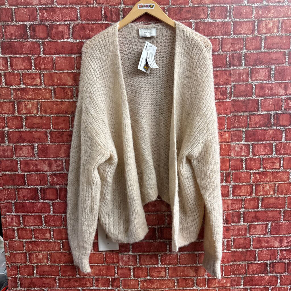 Neo Noir Beige Alpaca Cardigan Sweater Ladies Size M