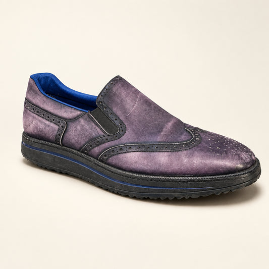 Bally Switzerland Purple Wingtip Loafers Size 12M