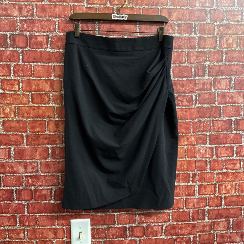 Giorgio Armani Black Label Ruched Midi Skirt Size 10